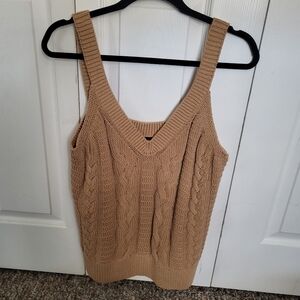 Banana Republic - BNOWT - Tan Cable Knit Tank Top. Loose medium - Will Fit Large